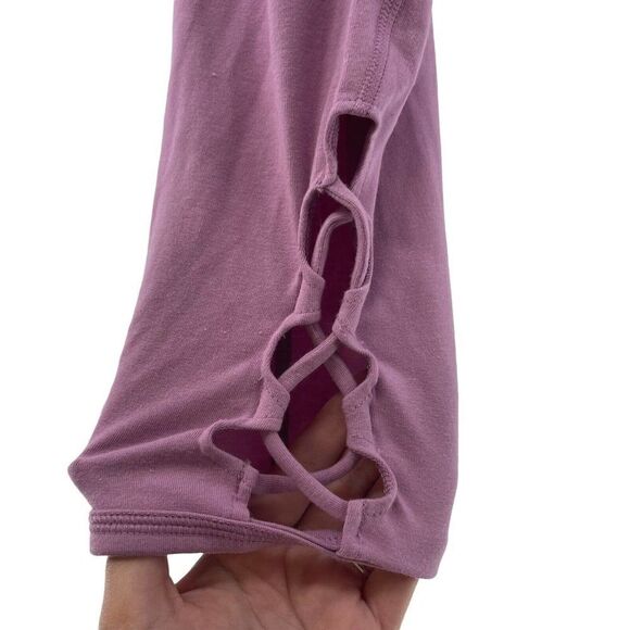 Old Navy Active Go Dry Leggings Womens Size XXL Laced Ankles High Rise Purple - Picture 3 of 7